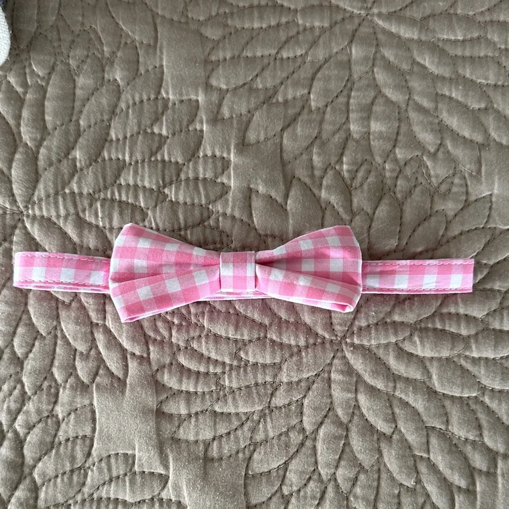 Janie and Jack Pink Checkered Kids Bow Tie